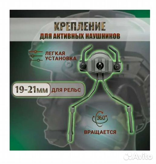 Крепления для активных наушников на шлем