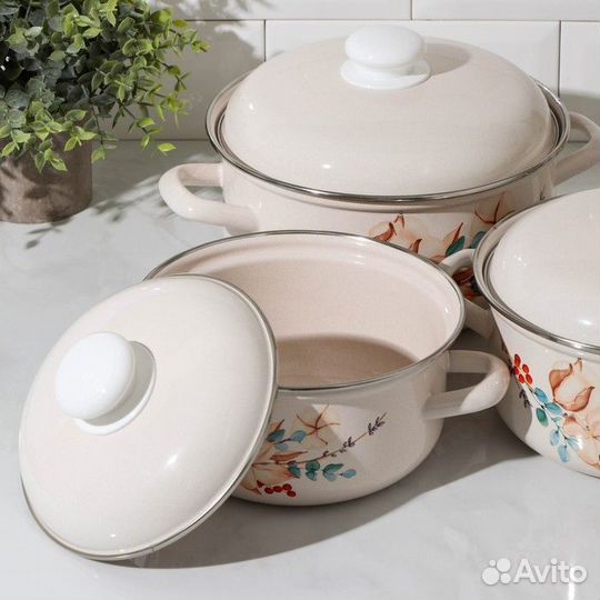 Набор кастрюль 'Унесенные ветром', 3 предмета 1,5