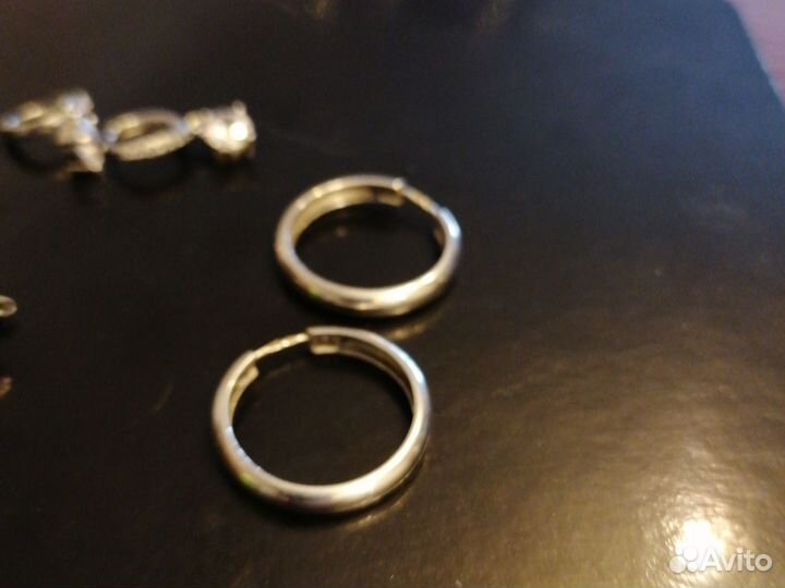 Серьги серебро, мельхиор