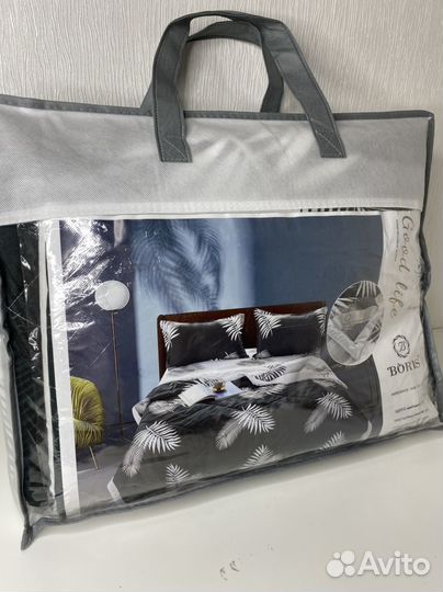 Постельное белье евро сатин с одеялом boris