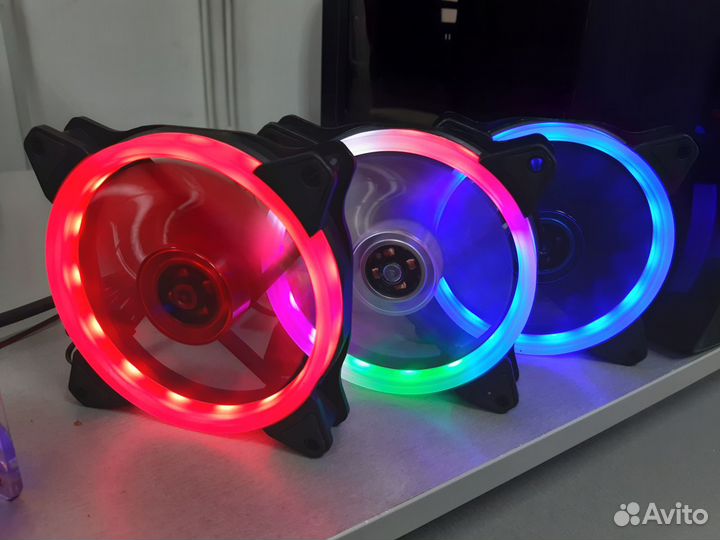 Вентилятор для корпуса 120x120mm красная подсветка