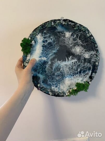 Картина из эпоксидной смолы «Темное море»