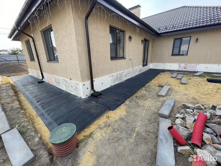 Бетонирование двора парковки дорожек Отмостка