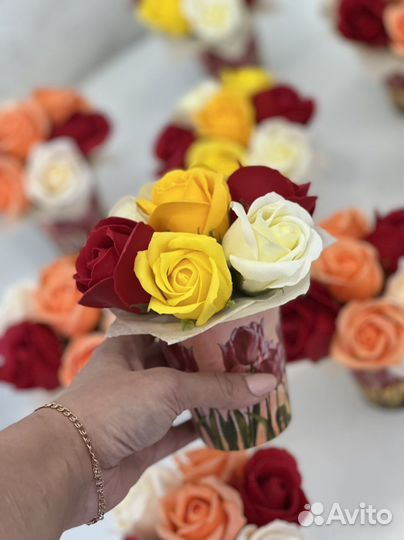 Букет из мыльных роз