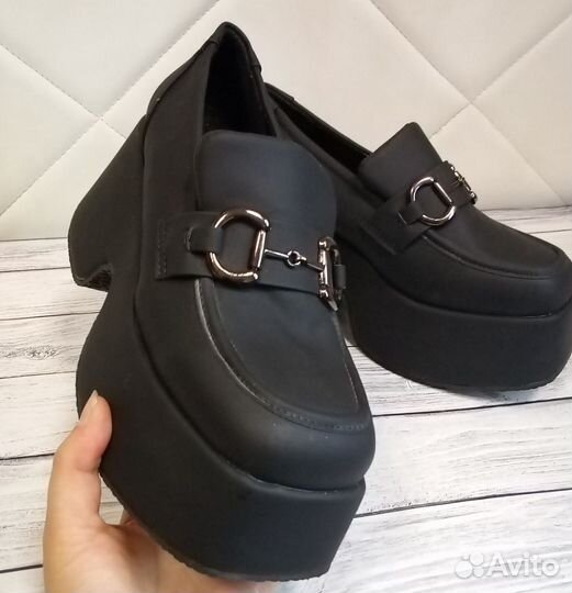 Ботильоны черные на платформе