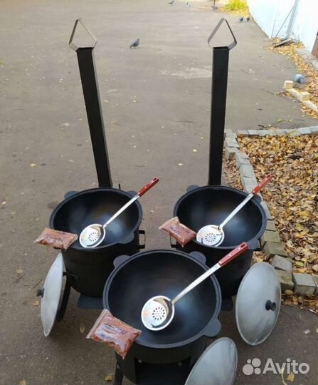 Казан-Чугунный 12л с печью и трубой