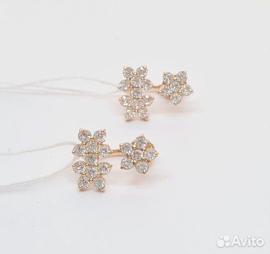 Золотые серьги с камнем