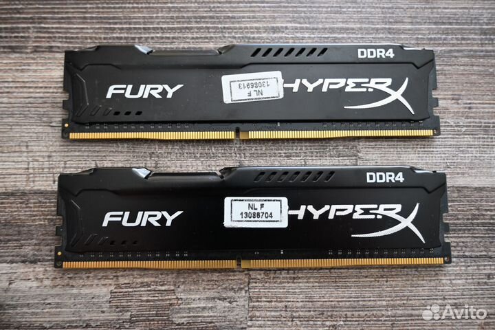 Оперативная память Kingston HyperX fury DDR4 2x4гб