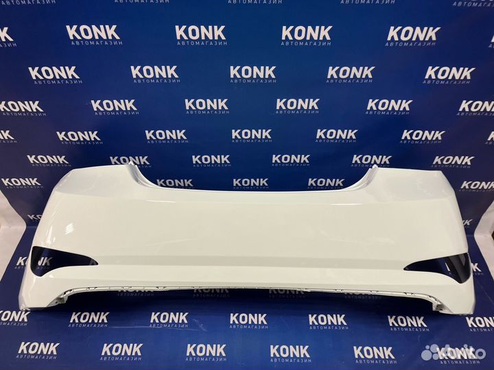 Задний белый бампер на Солярис 2014-2017