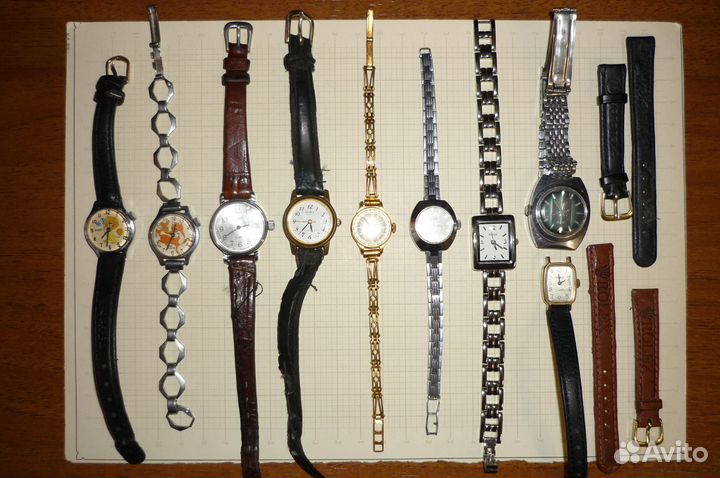 Винтажные, наручные женские часы СССР 9шт