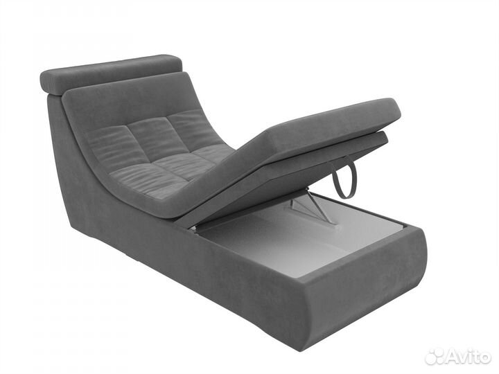 Модуль Холидей Люкс канапе, велюр, серый. Москва