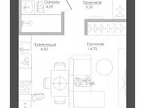 Квартира-студия, 32,1 м², 19/39 эт.