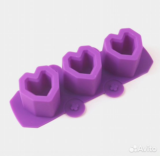 Форма для гипса/свечей сердце, стакан и квадрат