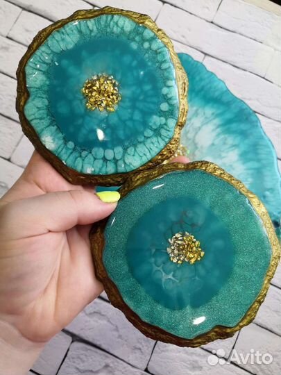 Набор декоративной посуды из эпоксидной смолы