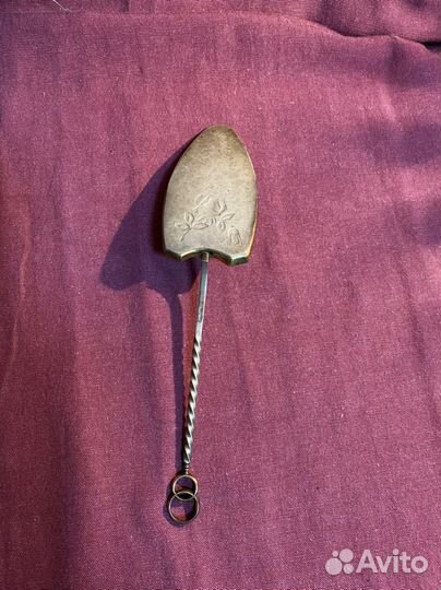 Лопатка для торта серебро 916, позолота