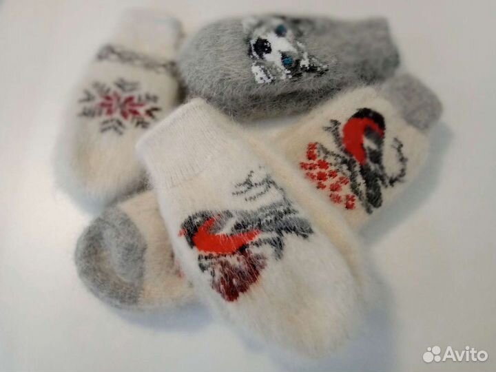 Варежки, носки из козьего пуха