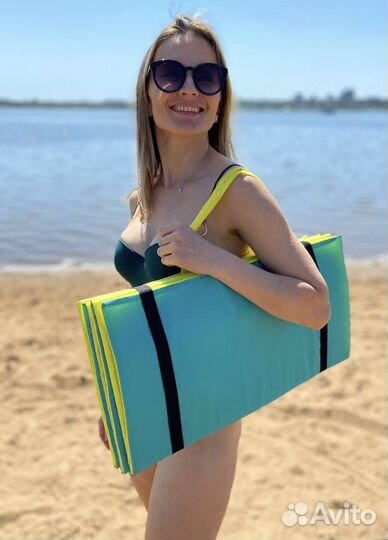 Пляжный коврик с ручками для переноски