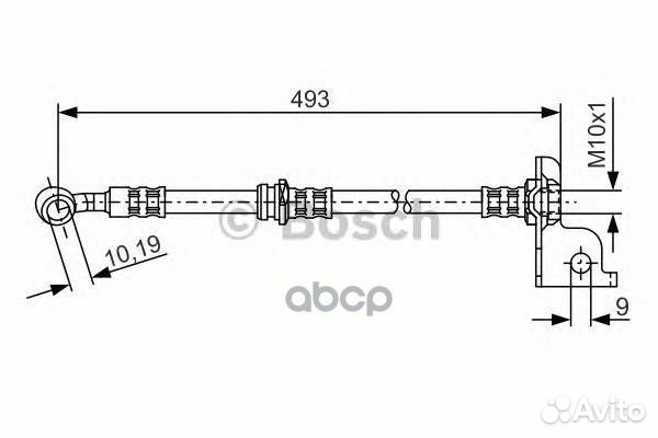 Тормозной шланг перед прав 1987476371 Bosch