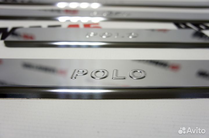 Накладки на пороги Polo 2020 лифтбек 4шт нержавейк