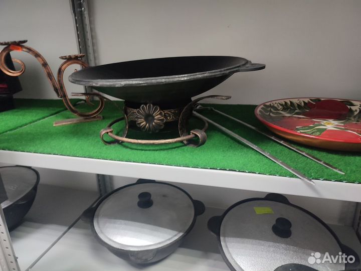 Садж чугунный узбекский с подставкой