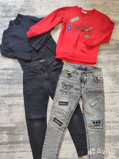 Джинсы 2шт+кофты 2шт на мальчика 5-6 лет