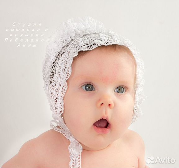 Чепчик кружевной нарядный
