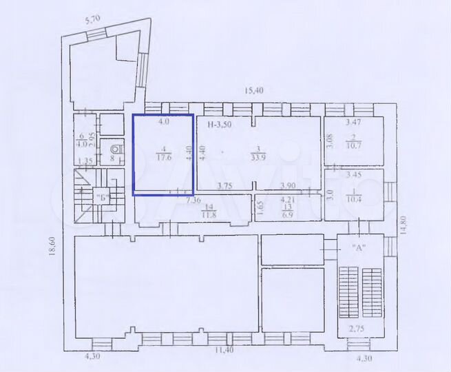Свободного назначения, 17.6 м²