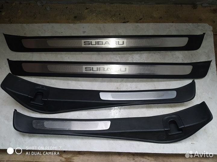 Накладки порогов на Subaru Outback BP9 2003-2008г