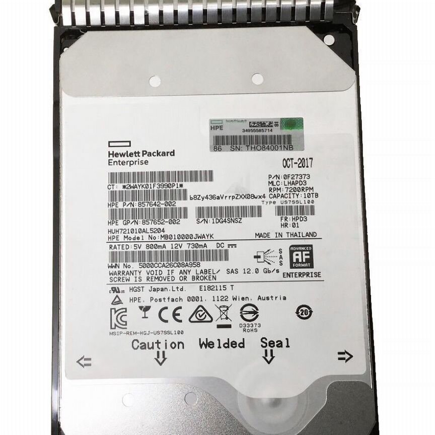 [MB010000JWAYK] Жесткий Диск Hp 10tb Sas 3,5" Mb010000jwayk