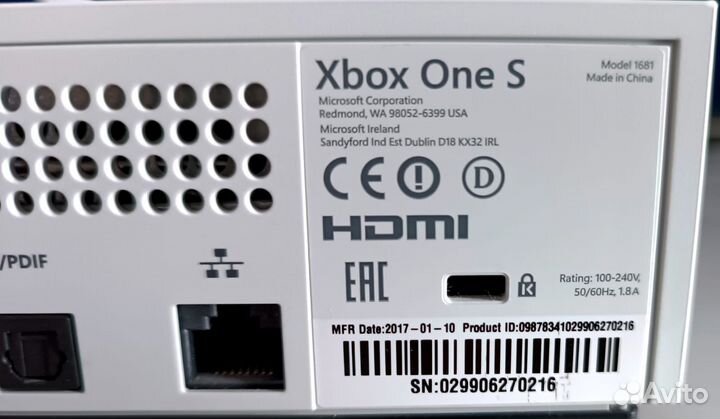 Приставка xbox one s