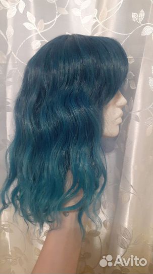 Парик сине-бирюзовый