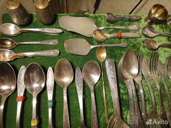 Ложки Вилки Посеребренные Мельхиор СССР