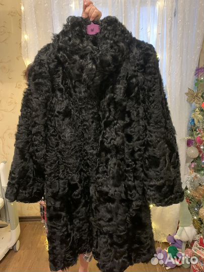 Шуба натуральная, чёрный козлик
