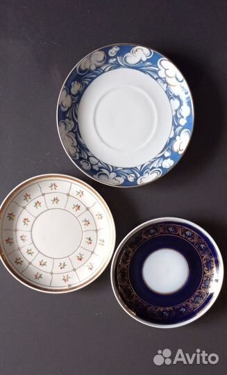 Винтажные блюдца и тарелки фарфор