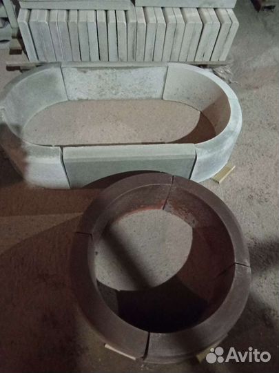 Клумбы для цветов и деревьев из бетона