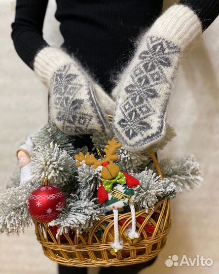 Варежки Женские Пуховые мягкие из козьего пуха