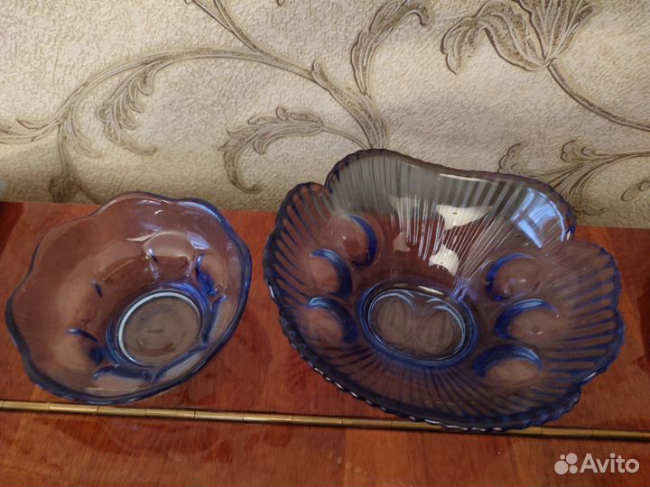 Вазочки синее стекло СССР