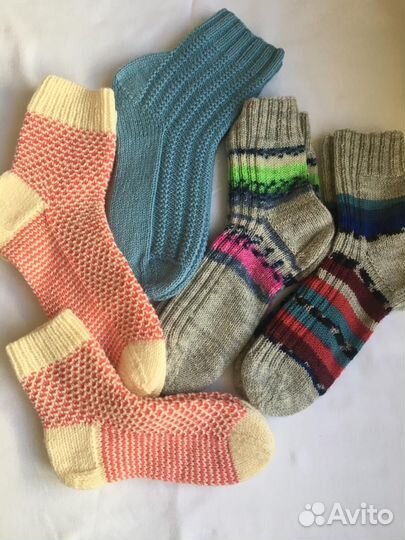 Теплые шерстяные носки ручной работы