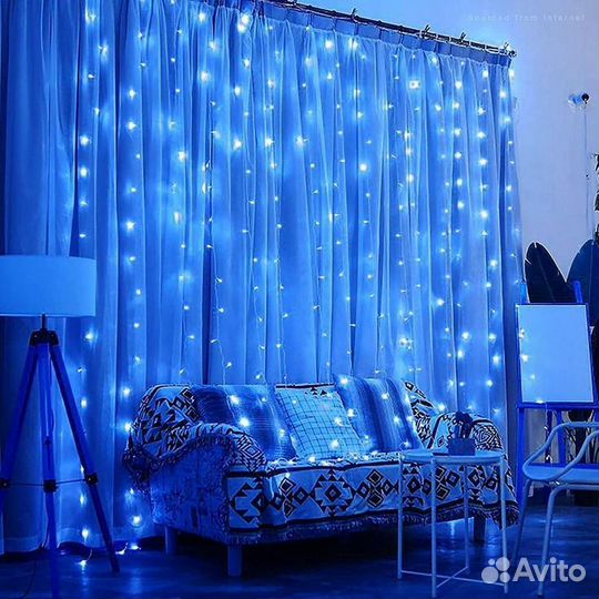 Гирлянда-штора (наличие цвета и размеры внутри)