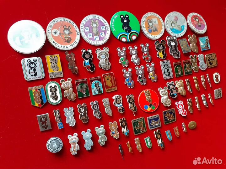Значки Олимпиада 80. Мишка олимпийский
