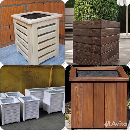Деревянные кашпо, ящик для цветов