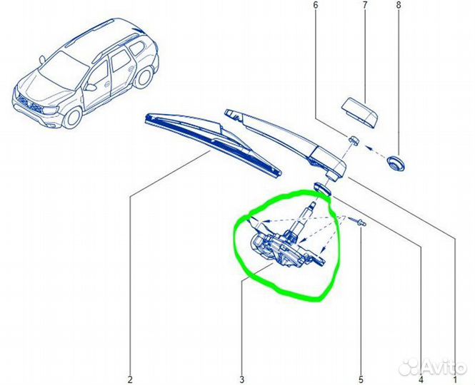 Мотор дворников(моторчик стеклоочистителя) Renault