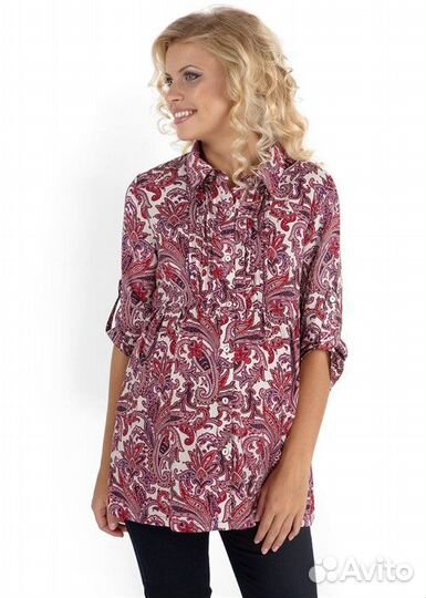 Блузка рубашка для беременных Новая 44 вискоз