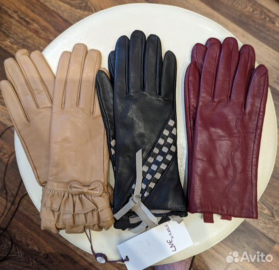 Перчатки женские кожаные новые