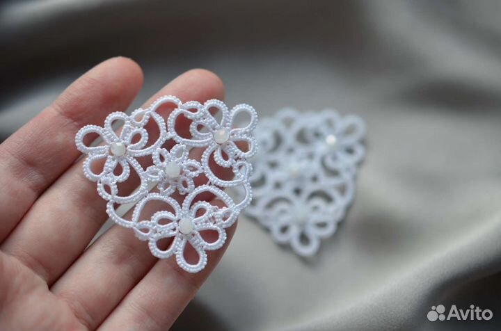 Серьги фриволите