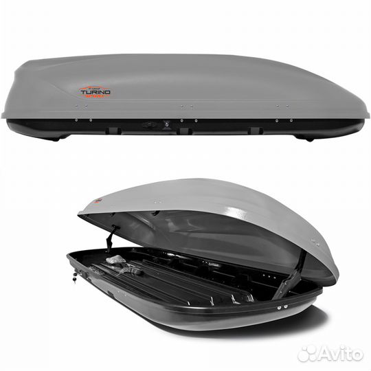 Автобокс на крышу Серый Turino Sport (520 л)