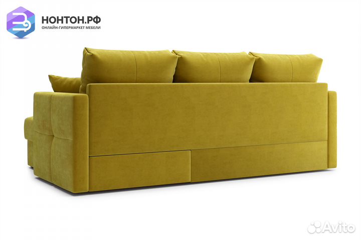 Диван угловой дельфин Вита горчичный