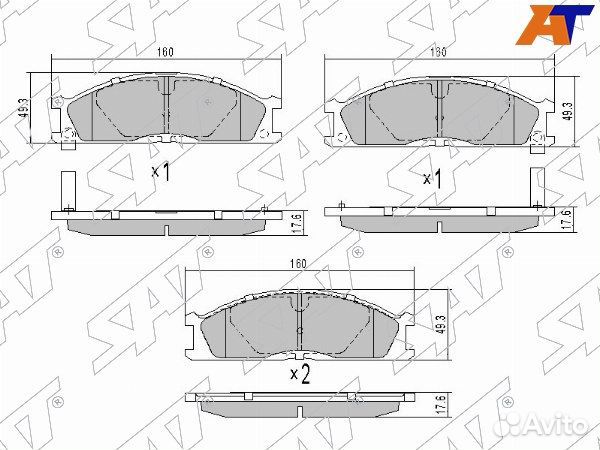Колодки тормозные Передние nissan frontier