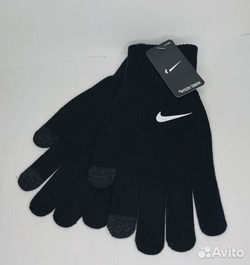 Перчатки Nike зимние черные с Tech Touch