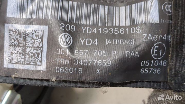 Ремень безопасности Volkswagen Passat 7 Европа, 2013